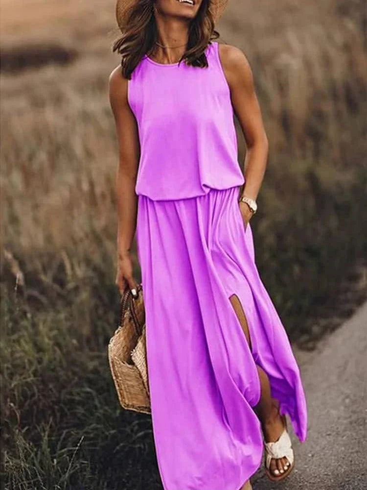 White Maxi Dress Women Flowy Lightweight Summer | Kaia
