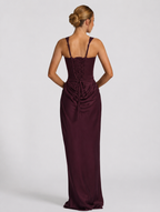 Maxi Dress Corset Bodice Draped Skirt Square Neckline | Clea