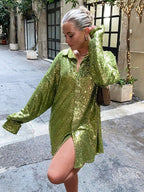 Women Sequin Oversized Blouse Glitter | Halle