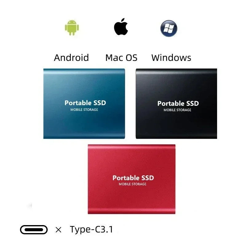Faye | External SSD 2TB | USB 3.1, USB-C, Plug & Play | Portable Storage