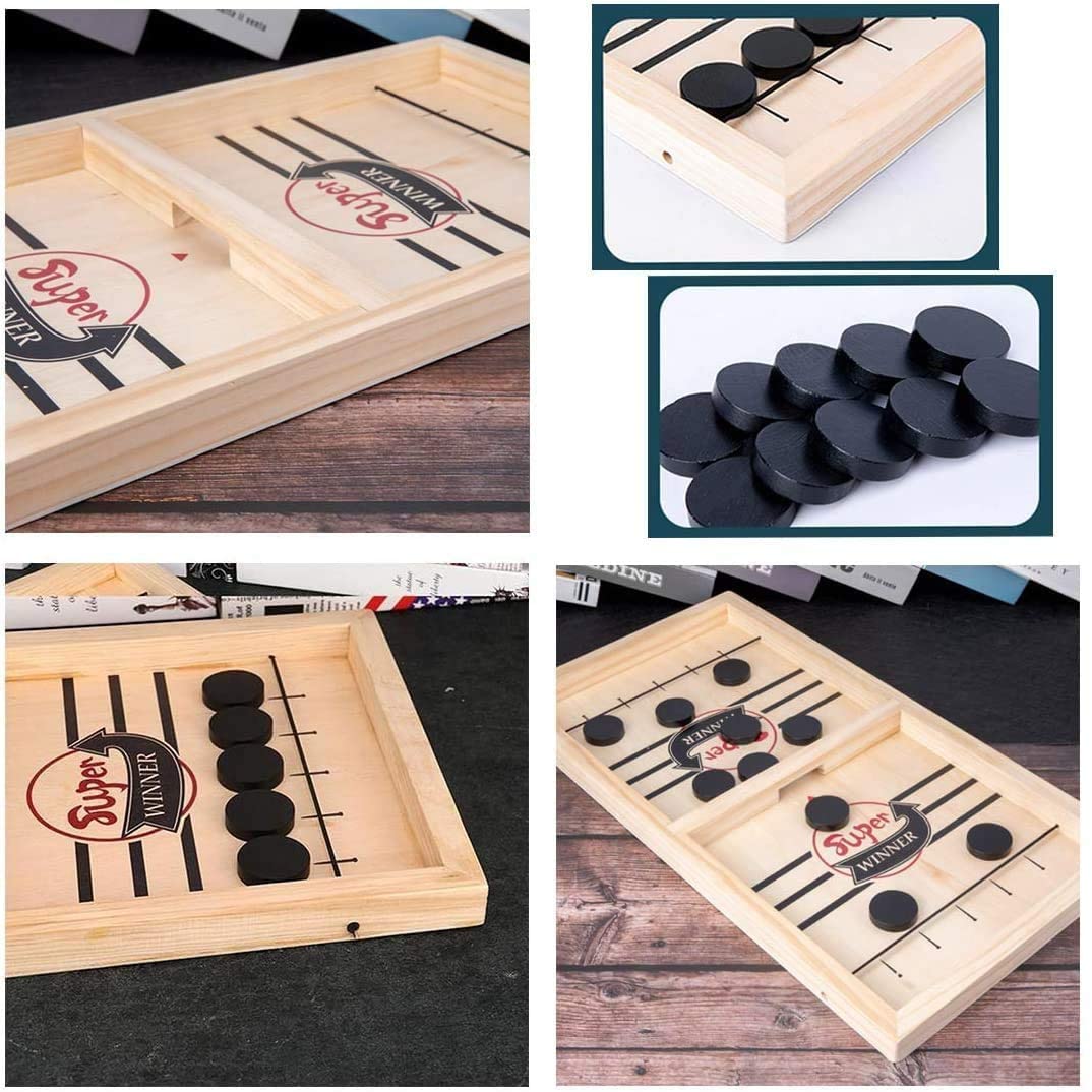 Halle | 2-in-1 Tabletop Game Set | Foosball & Shuffleboard | Wooden, Indoor