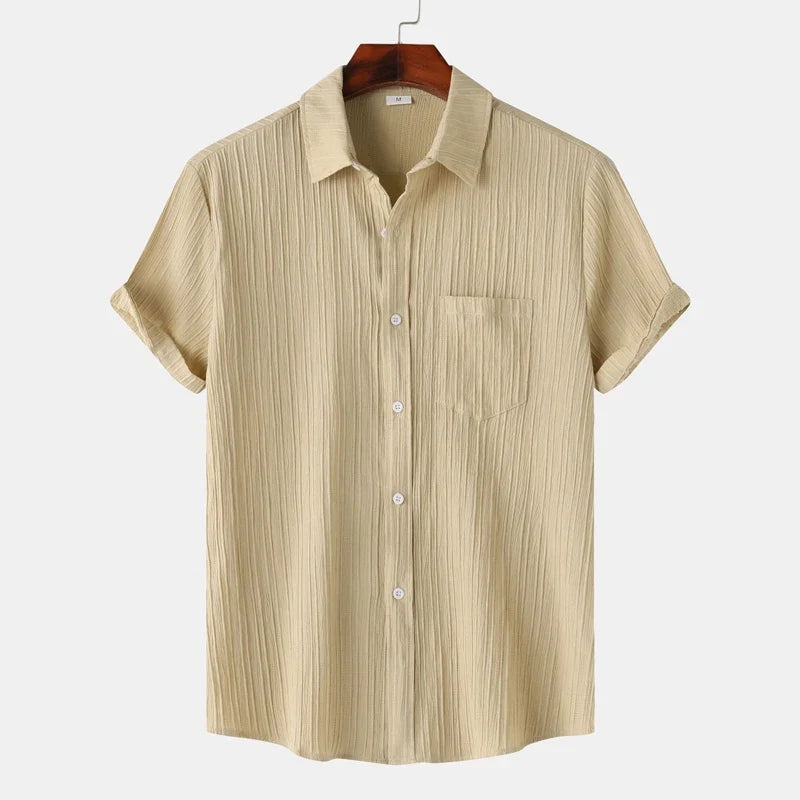 Rhea | Linen Shirt Men | Breathable Summer Shirt | Spread Collar, Classic Fit