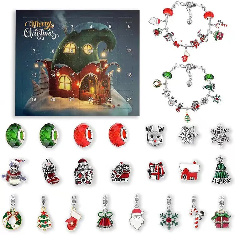 Jewelry Advent Calendar 24 Days Christmas Countdown Ring Necklace Earrings