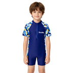 Girls Swimsuit One Piece Short Sleeve Toddler Kids 3 to 10 Years