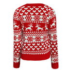 Christmas jumper women snowflake print knitted crew neck long sleeve