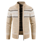 Men Christmas Jumper Knit Turtleneck Cardigan Coat Winter Fleece