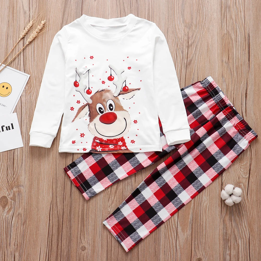 Christmas Pajamas Family Matching 2 Piece Sets Deer Print Unisex