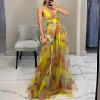 Hazel | Women's Maxi Dress | Floral Print, Adjustable Back | Sleeveless