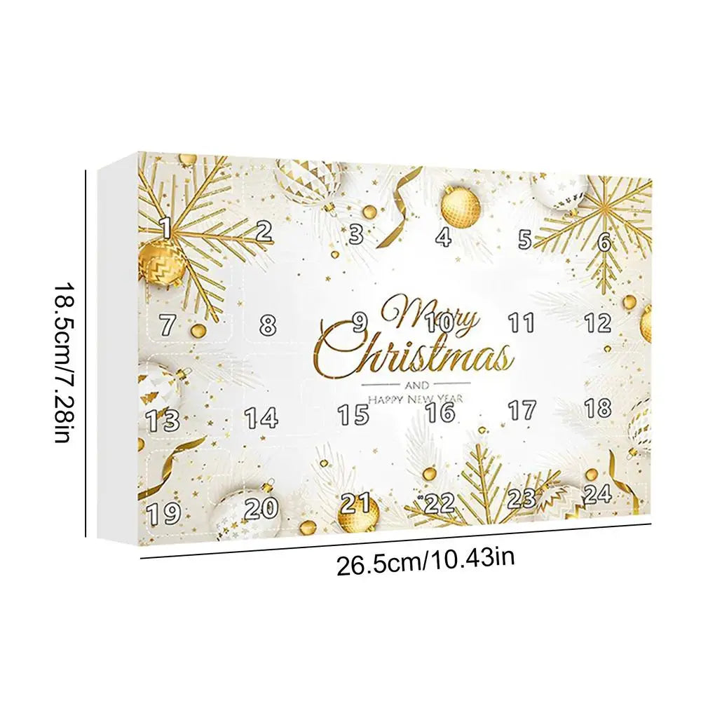 Jewelry Advent Calendar Gold 24 Days Necklace Bracelet Earring Set