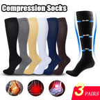 Vada | Compression Socks | Knee High, 15-20 mmHg | 3 Pairs, Unisex
