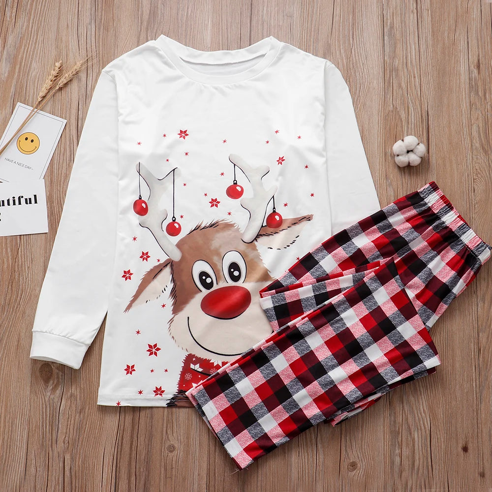 Christmas Pajamas Family Matching 2 Piece Sets Deer Print Unisex