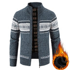 Men Christmas Jumper Knit Turtleneck Cardigan Coat Winter Fleece
