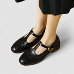 Orthopedic Flats Women Mary Jane Shoes Low Heel Casual Ankle Strap