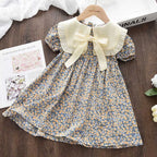 Girls Party Dress Floral Princess Bow A Line Toddler Summer Kids