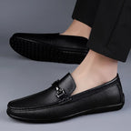 Men Genuine Leather Loafers Metallic Rope Detail