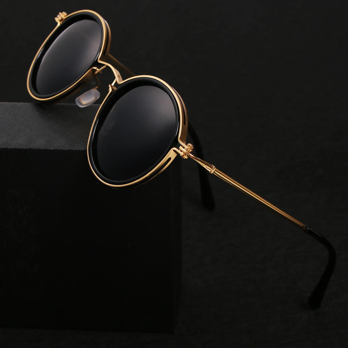 Metal frame polarized sunglasses anti-reflective lenses in gold gun metal turtle
