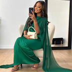 Women Cocktail Dress Satin Slim Fit | Sage