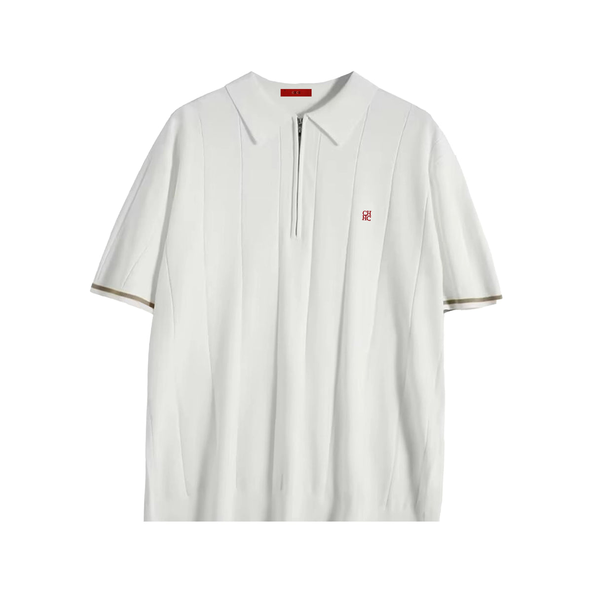 Polo Shirt Men Knit Ribbed Textured Short Sleeve Casual Style