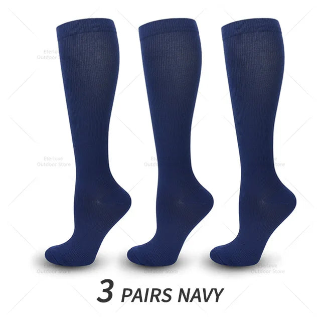 Vada | Compression Socks | Knee High, 15-20 mmHg | 3 Pairs, Unisex