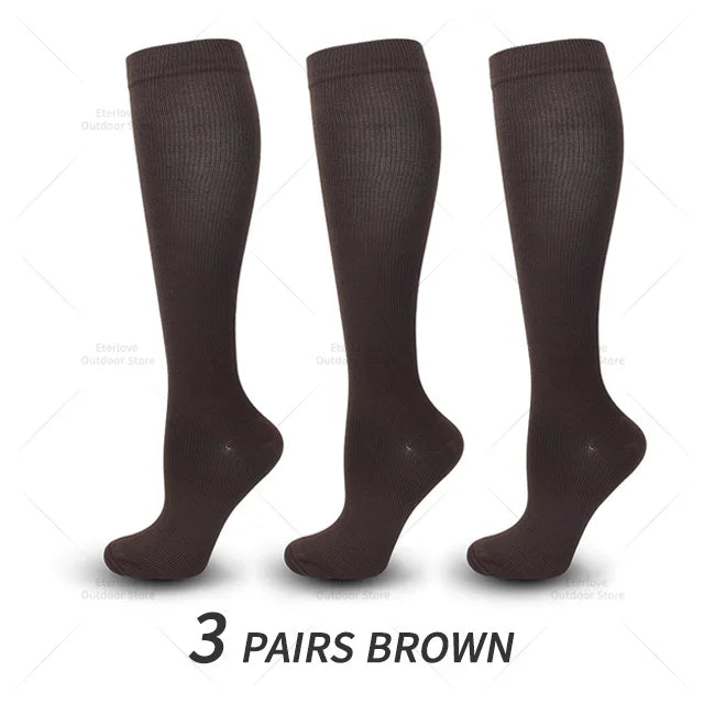 Vada | Compression Socks | Knee High, 15-20 mmHg | 3 Pairs, Unisex
