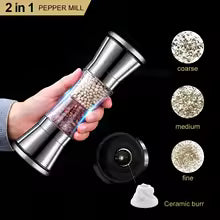 Orla | Spice & Salt Grinder | 2-in-1 Dual Mill, Stainless Steel | Manual, Ceramic Burr