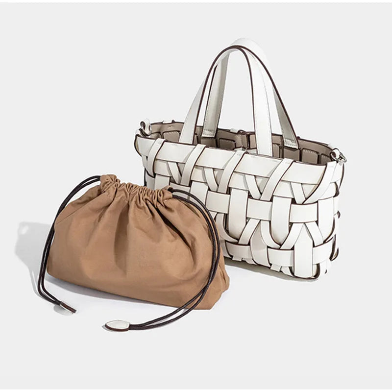 Women Handwoven Crossbody Handbag Top Handle