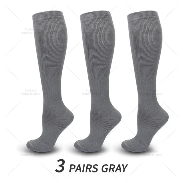 Vada | Compression Socks | Knee High, 15-20 mmHg | 3 Pairs, Unisex