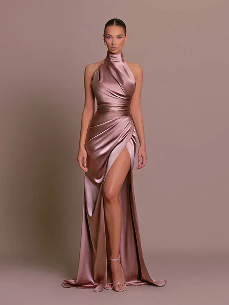 Elsa | Evening Dress | High-Slit, Full-Length | Formal Maxi Gown