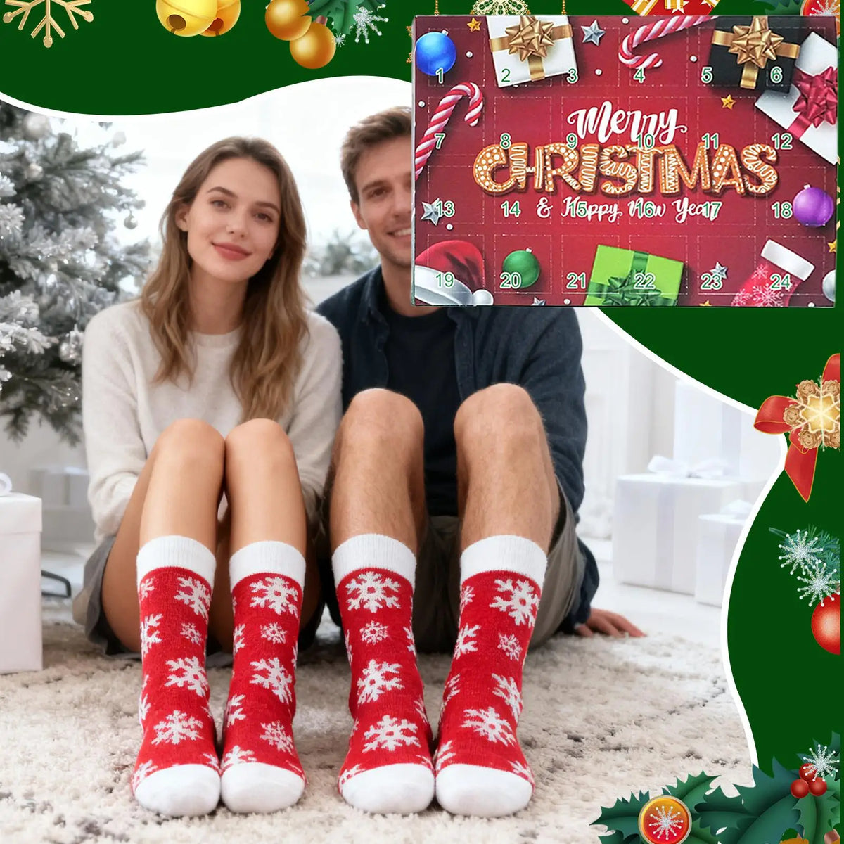 Sock Advent Calendar Christmas Socks Women Men 24 Days Countdown 12 Pairs