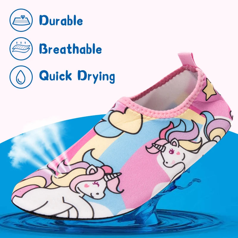 Kids Water Shoes Girls Anti Slip Quick Dry Lightweight Printed