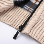 Knit Full Zip Jacket Stand Up Collar