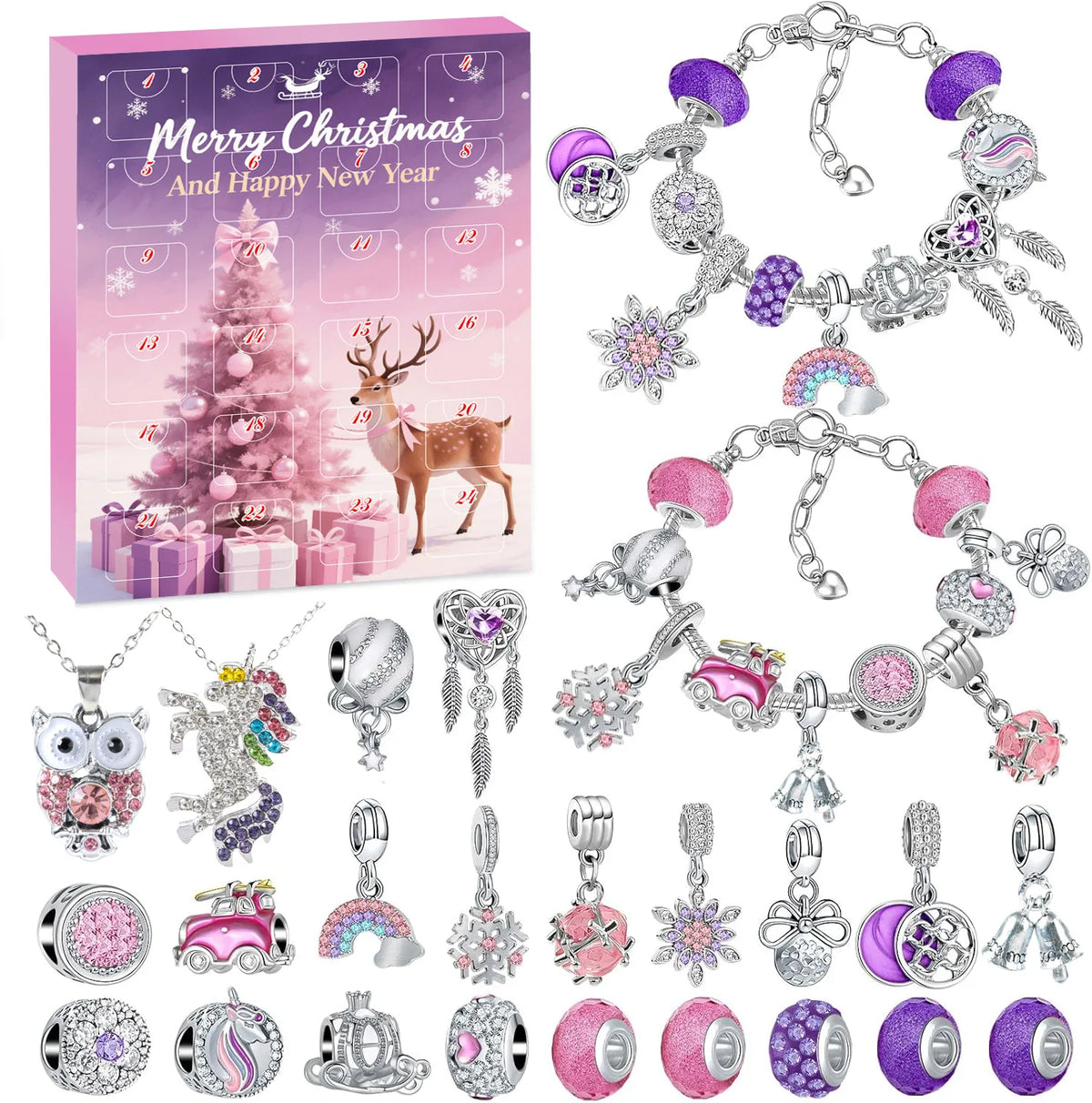 Charm Bracelet Advent Calendar Christmas 24 Days DIY Jewelry Kit