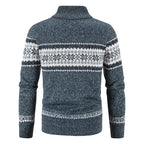 Men Christmas Jumper Knit Turtleneck Cardigan Coat Winter Fleece