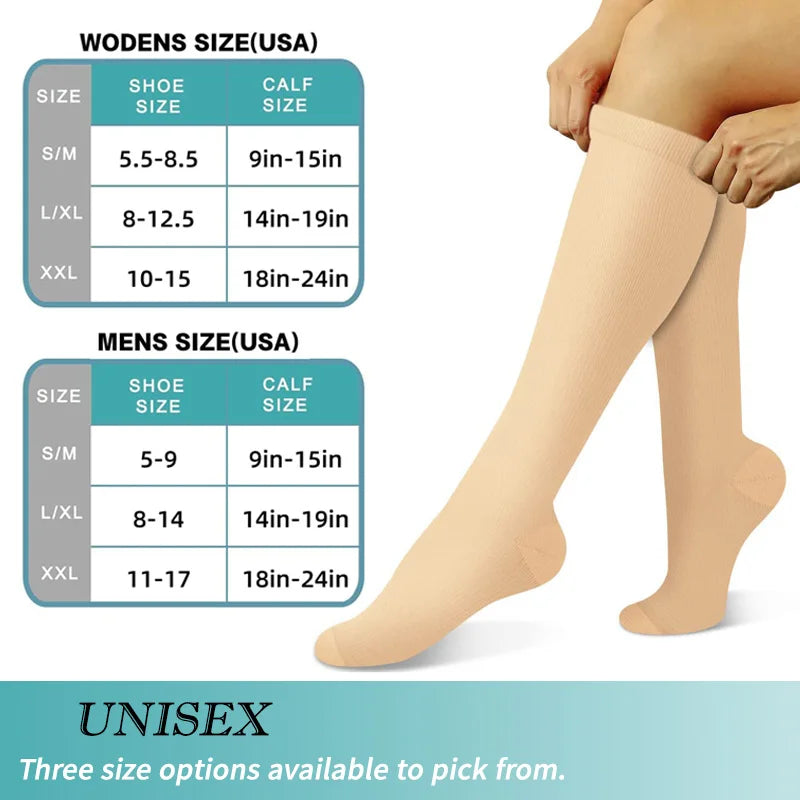 Vada | Compression Socks | Knee High, 15-20 mmHg | 3 Pairs, Unisex