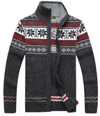 Christmas Cardigan Men | Nordic Pattern Knit Zip Up Long Sleeve Winter