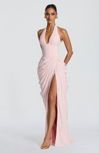Maxi Dress Women Satin Halter Corseted Column Skirt | Orla
