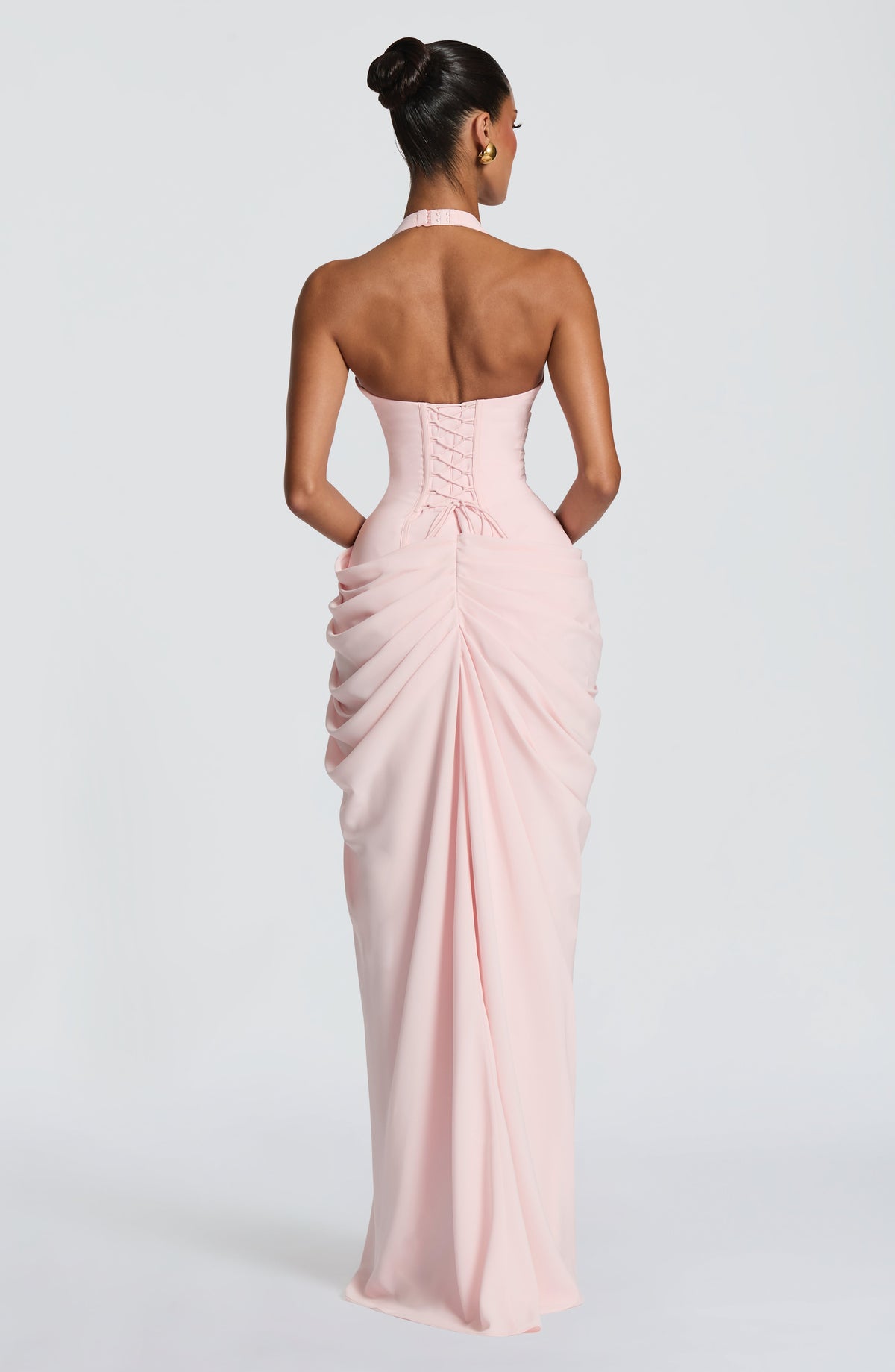 Maxi Dress Women Satin Halter Corseted Column Skirt | Orla