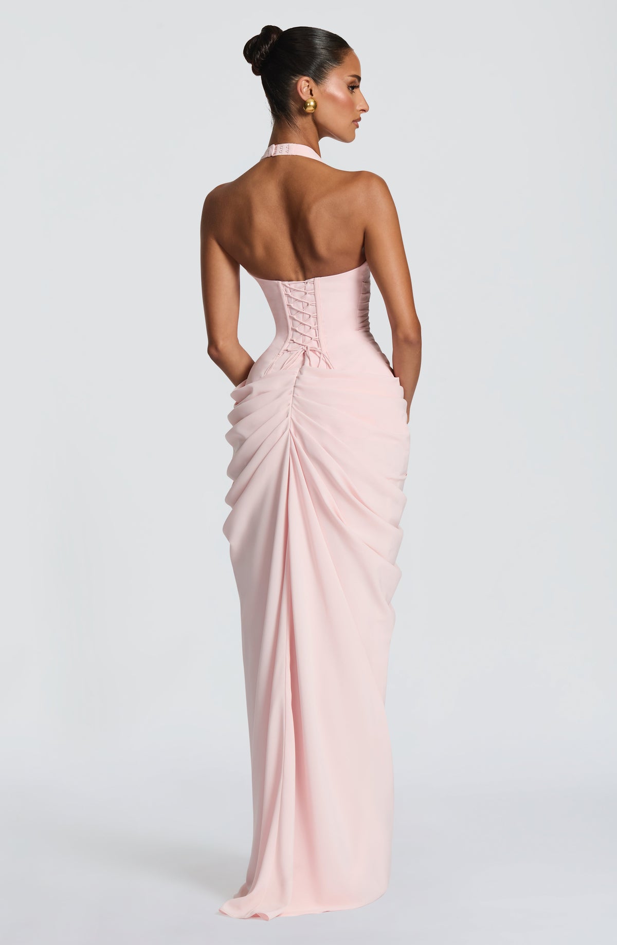 Maxi Dress Women Satin Halter Corseted Column Skirt | Orla