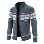 Men Christmas Jumper Knit Turtleneck Cardigan Coat Winter Fleece