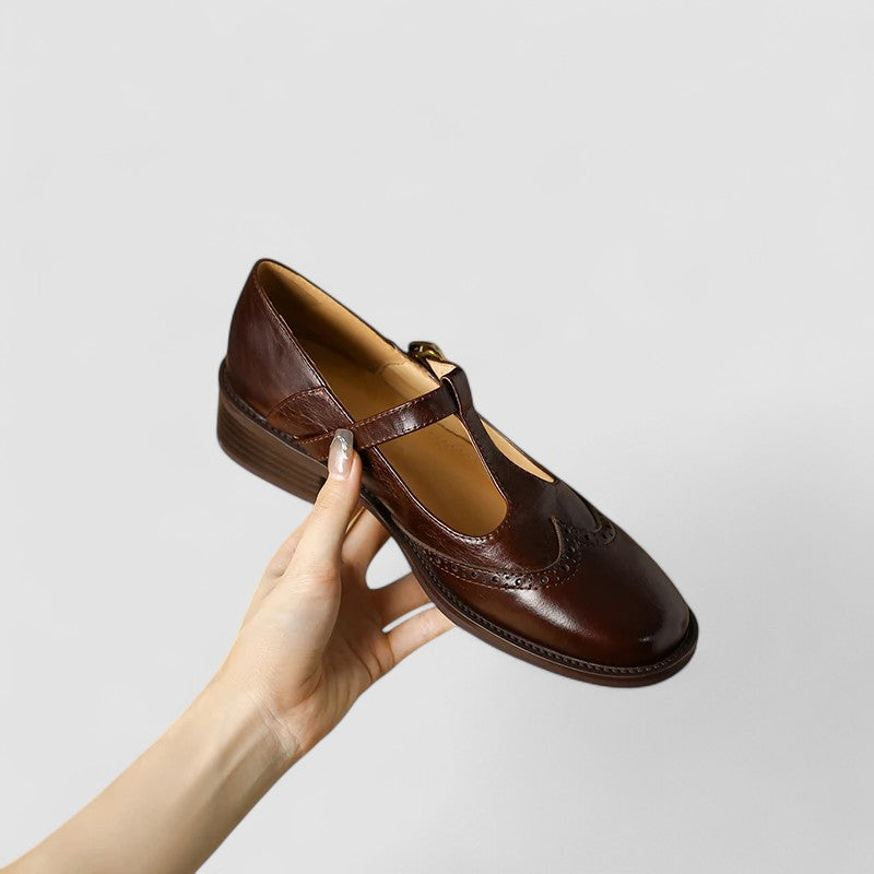 Orthopedic Flats Women Mary Jane Shoes Low Heel Casual Ankle Strap