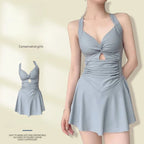 Women One Piece Swimsuit Tummy Control Slimming Modest Dress Style
