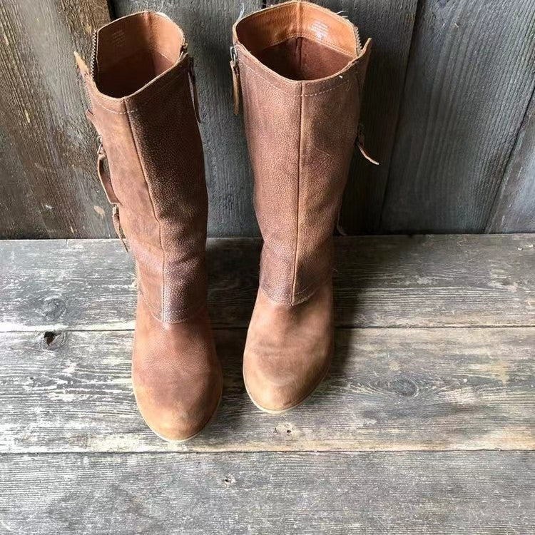 Women's Autumn Boots | Brown Leather, Water-Resistant | Gigi