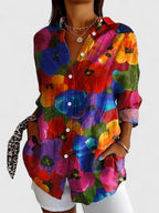 Hazel | Women's Blouse | Colorful Print, Relaxed Fit | Everyday Top