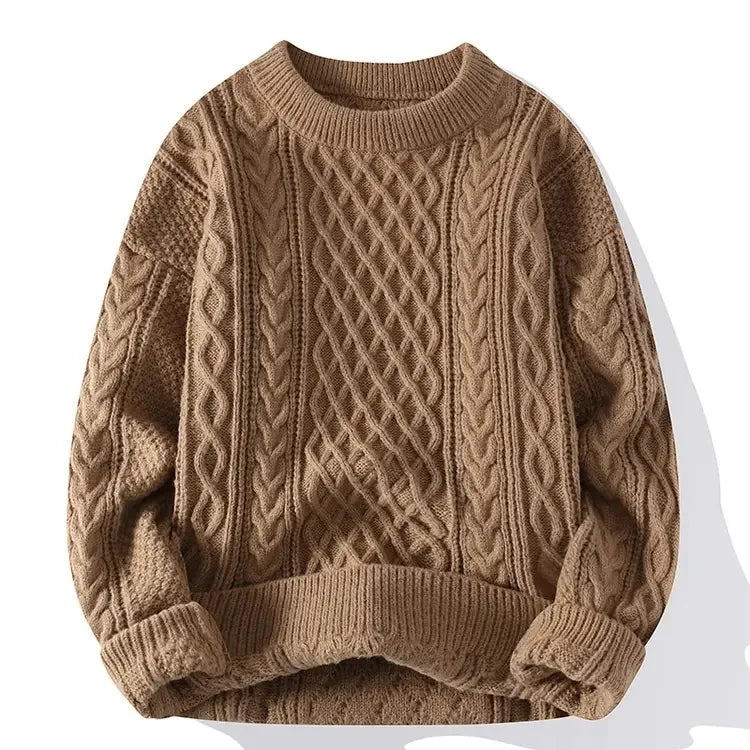 Christmas Jumper Men | Wool Blend Knitted Crewneck Pullover Sweater