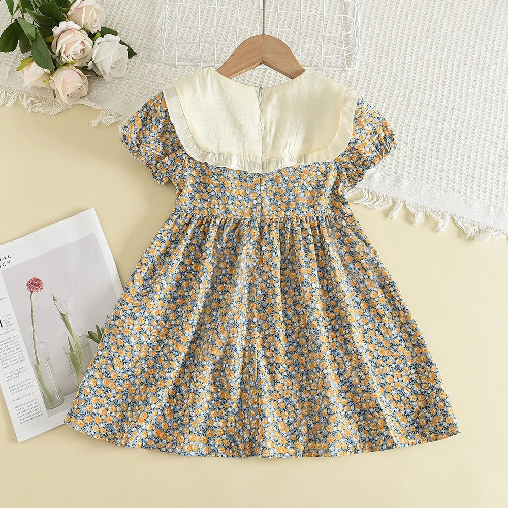 Girls Party Dress Floral Princess Bow A Line Toddler Summer Kids