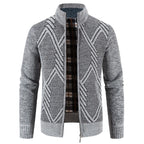 Men Christmas Jumper Knit Turtleneck Cardigan Coat Winter Fleece