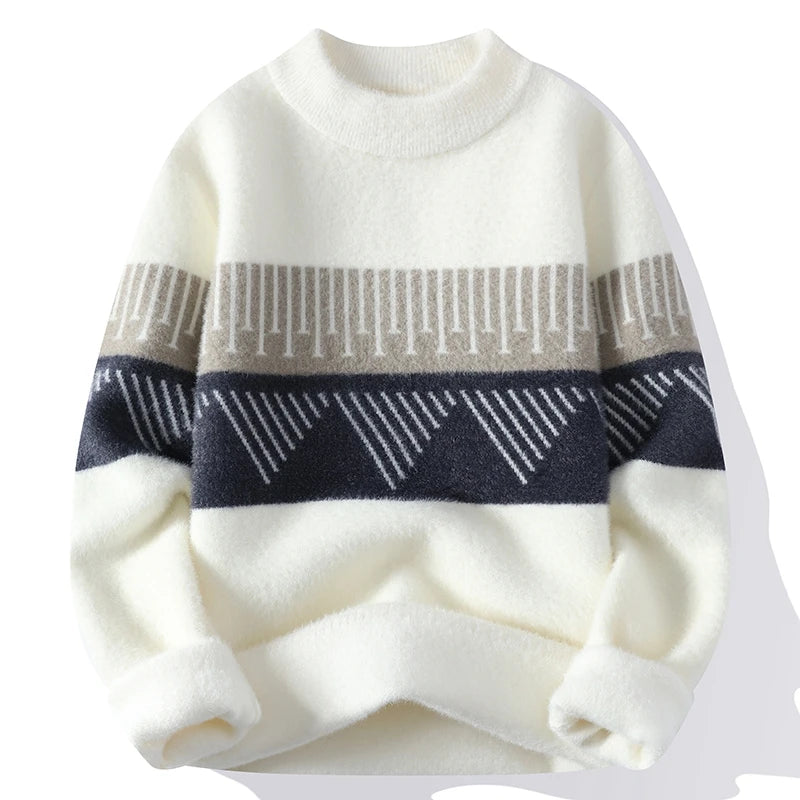 Men Christmas Jumper Casual Warm Knitted Winter Crew Neck Pullover