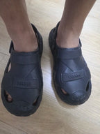 Men Orthopedic Sandals Ankle Strap Thick Soft Sole Cork Footbed