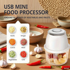 Food Chopper Electric Meat Grinder 350ml USB Rechargeable 6 Blade