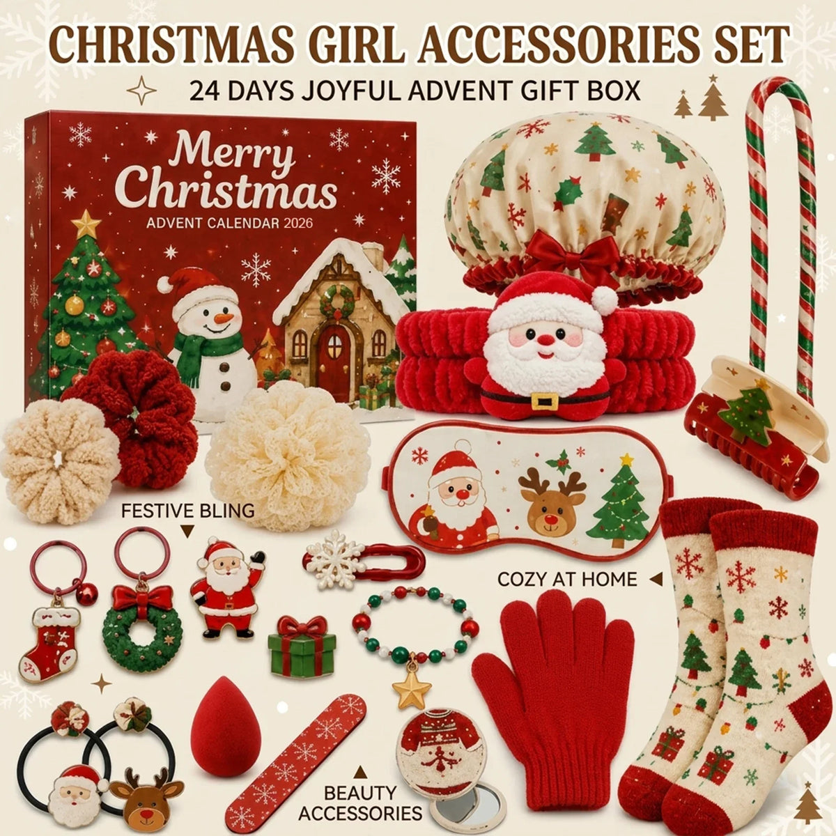 Advent Calendar for Girls 24 Days Jewelry Making Craft Kit Christmas